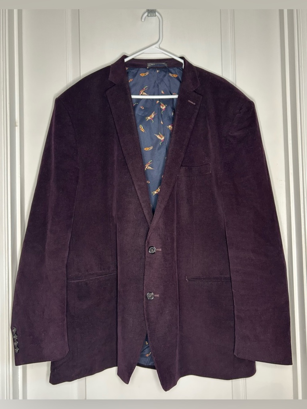 Lauren Ralph Lauren Jacket Mens 52L Purple Corduroy Elbow Patch Sport Coat Ducks